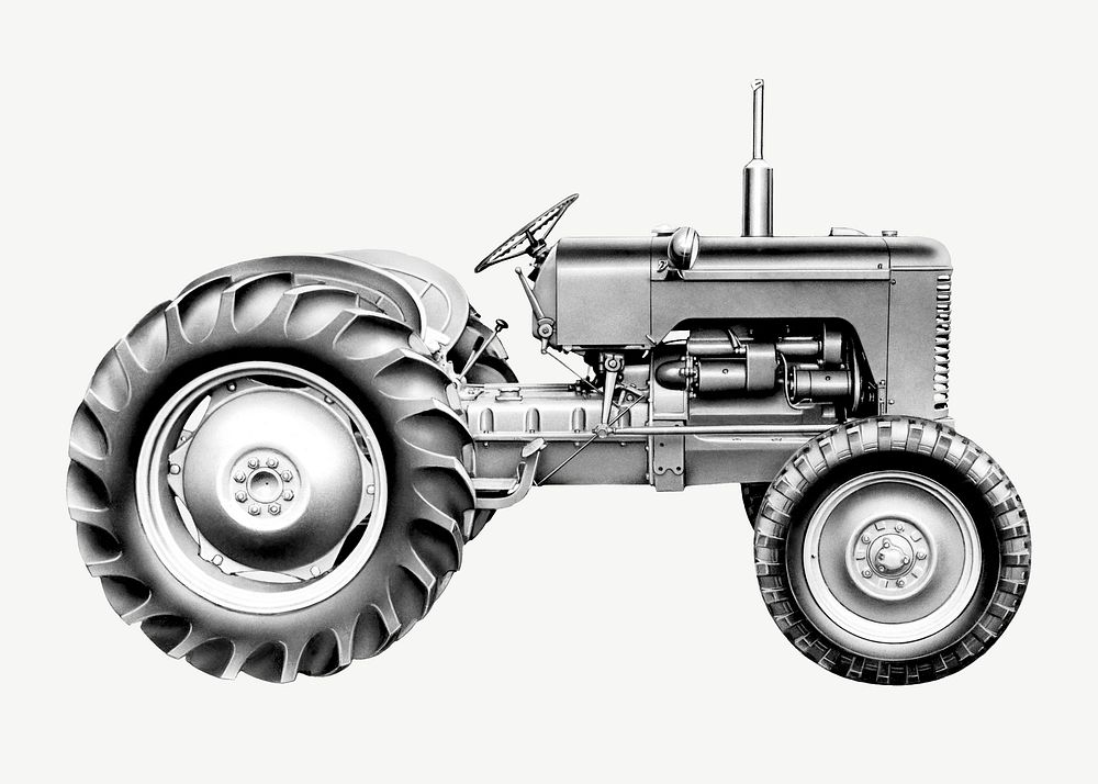 Tractor vintage illustration psd. Remixed by rawpixel. 