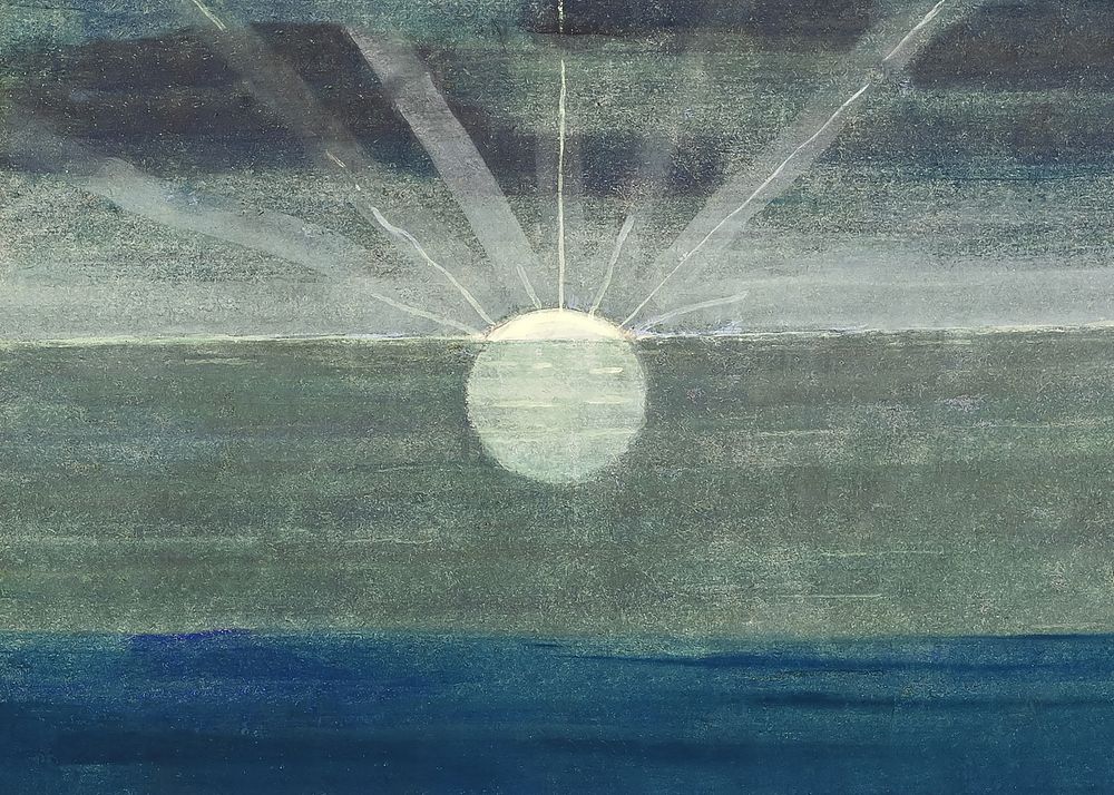 Vintage sunrise background, sky illustration by Mikalojus Konstantinas Čiurlionis. Remixed by rawpixel.