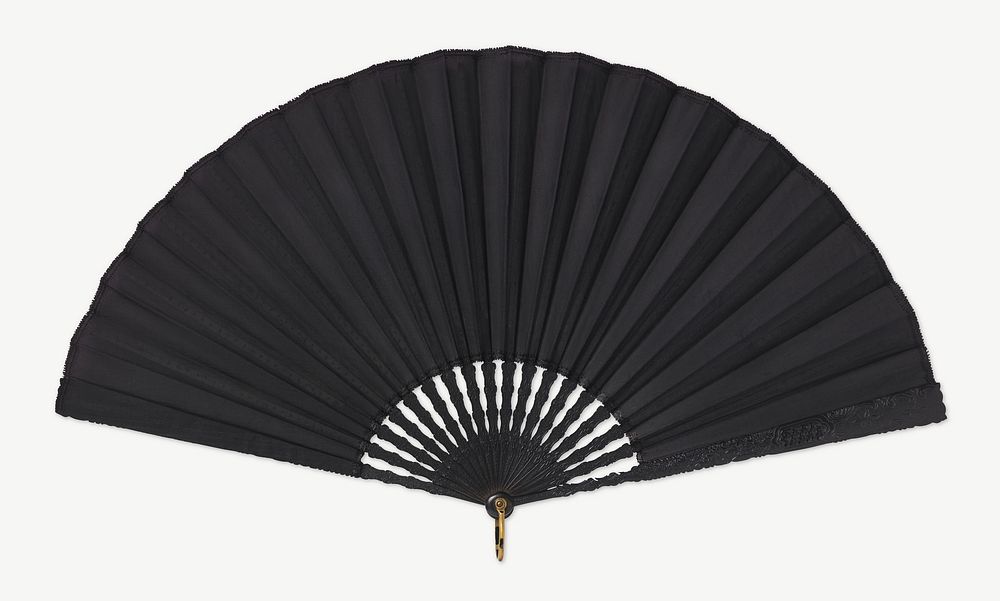 Black hand fan, vintage Japanese object psd. Remixed by rawpixel.