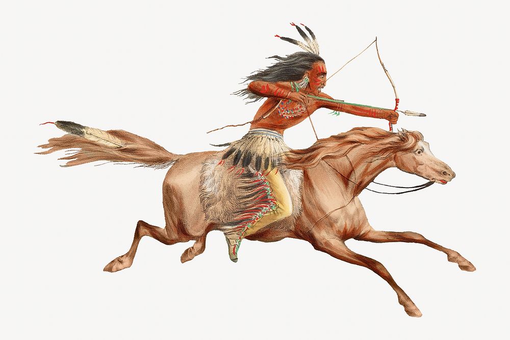 Vintage native American chromolithograph illustration. Remixed by rawpixel.