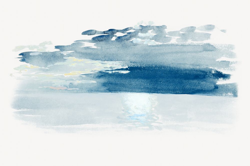 Abstract blue watercolor illustration. Remixed by rawpixel.