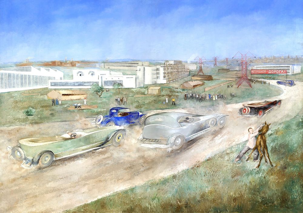 Williams Road Race (1902-1947) painting by Peter Williams. Original public domain image from Wikimedia Commons. Digitally…