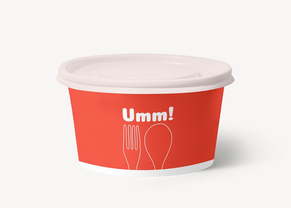 Paper bowl mockup, food product packaging psd