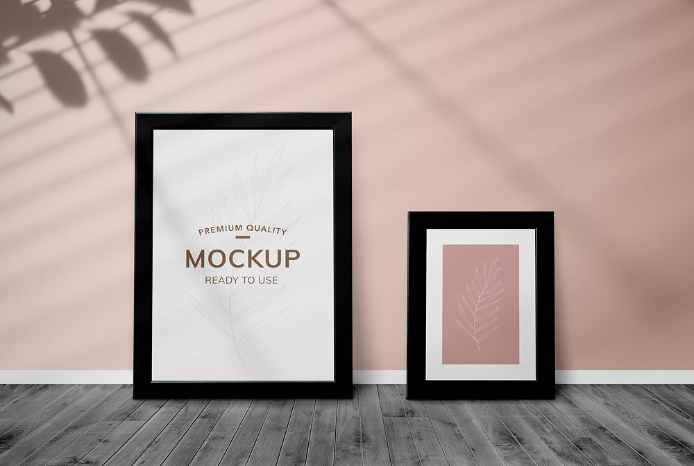 Frame mockup against a pink wall