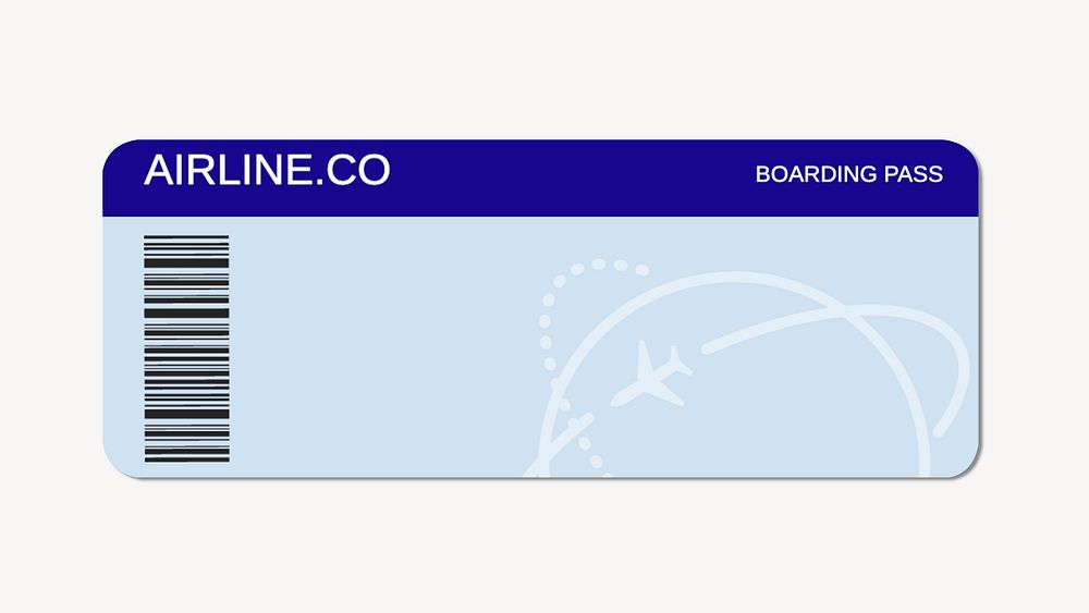 Realistic boarding pass, air ticket design