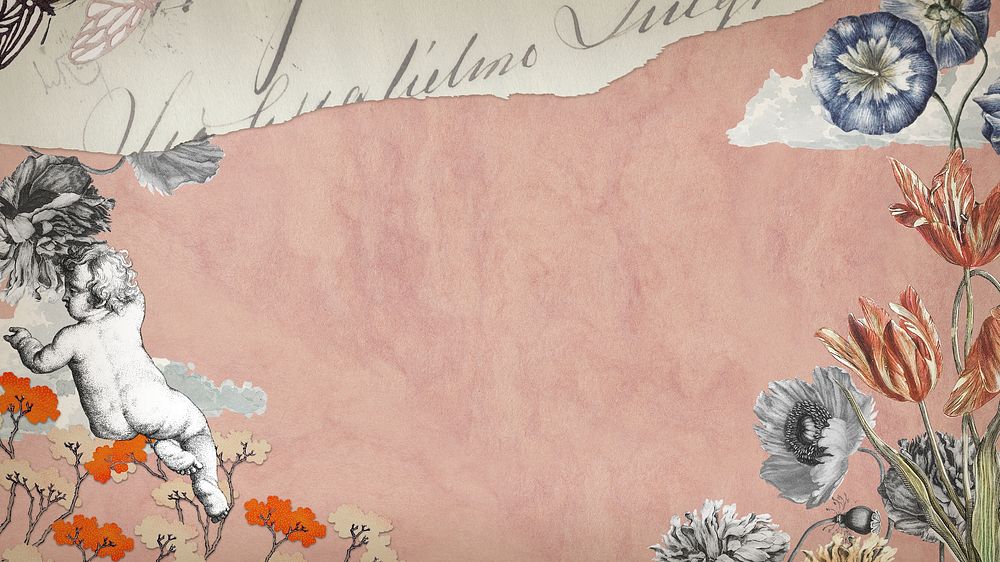 Vintage border pink desktop wallpaper