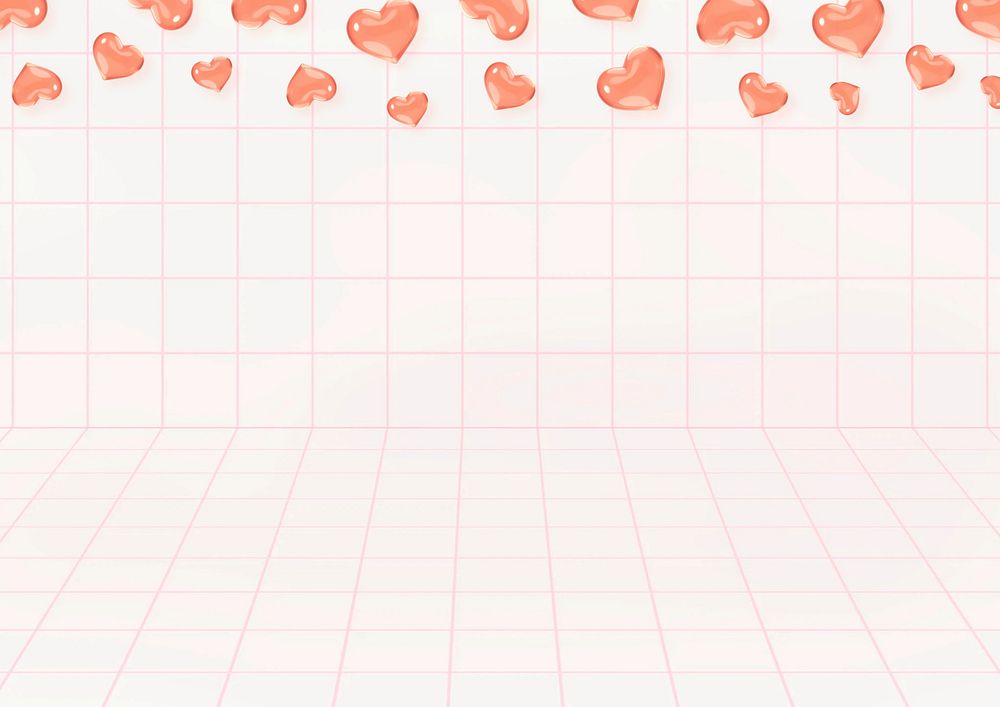 Cute heart grid background design