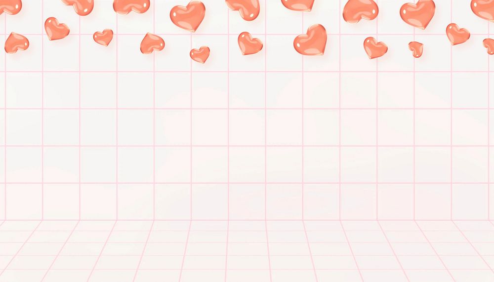 Cute heart grid background design
