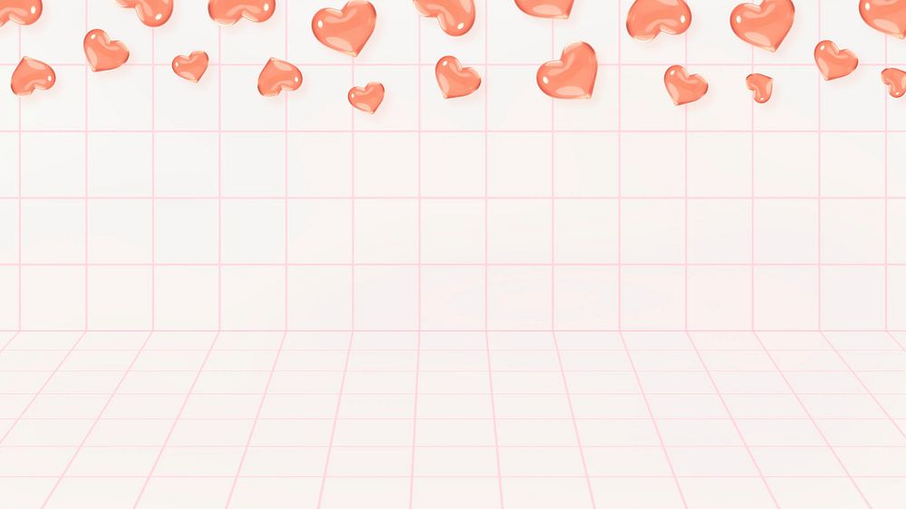 Cute heart grid desktop wallpaper