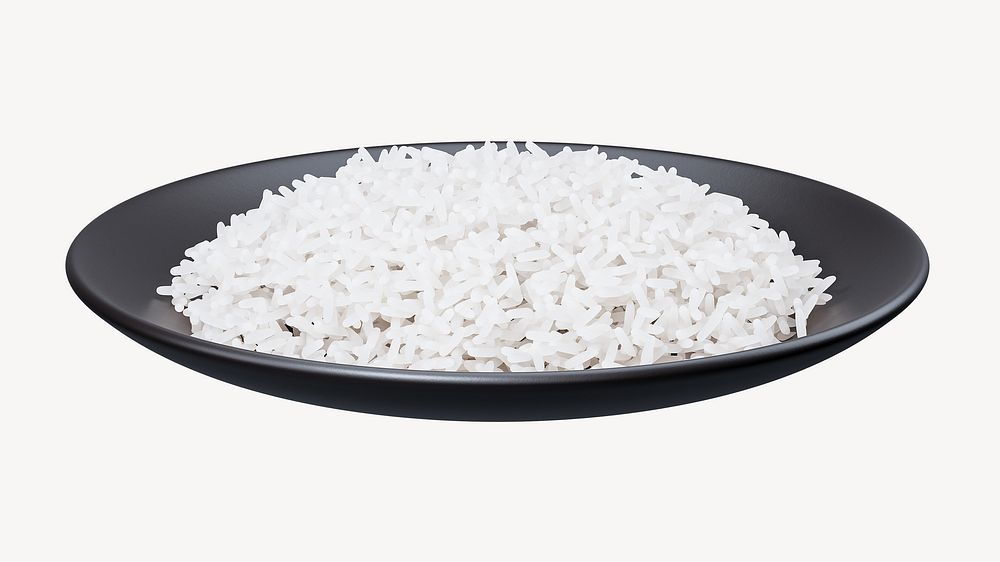 3D rice dish, element illustration