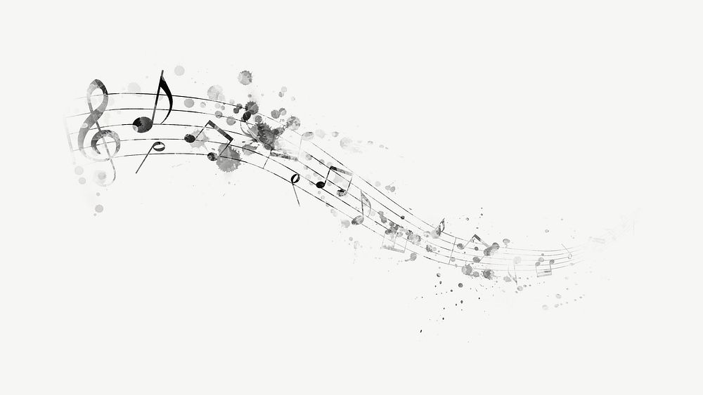 Watercolor music notes collage element psd. Remixed by rawpixel.