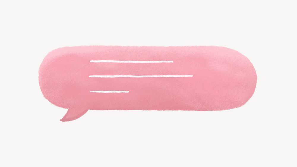 Pink speech bubble aesthetic illustration