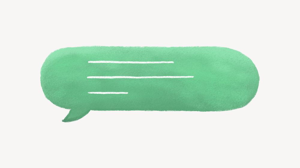 Green speech bubble aesthetic illustration