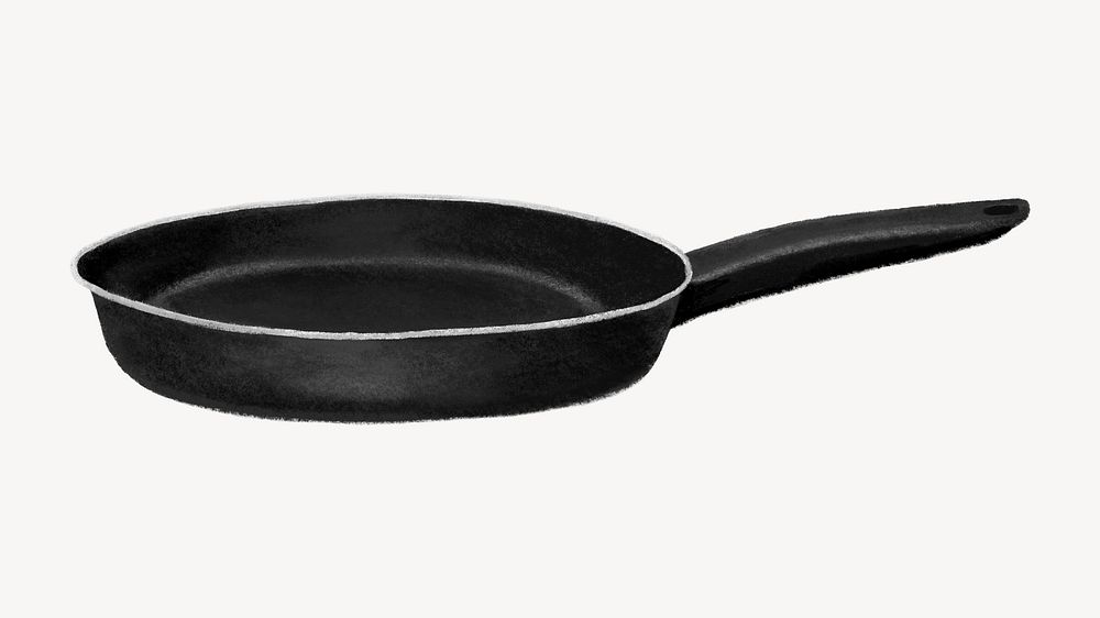 Frying pan, aesthetic illustration