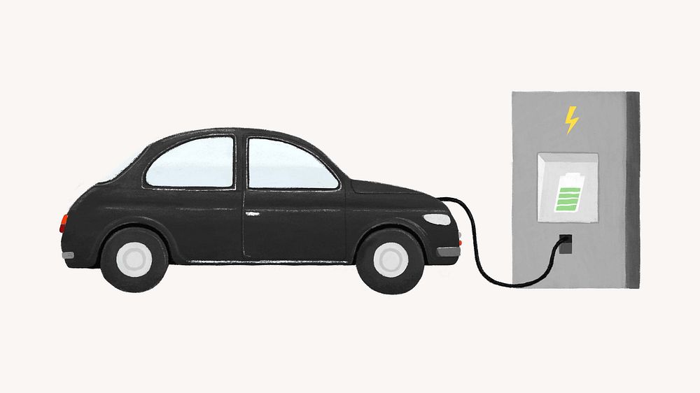 Black car charing environment illustration