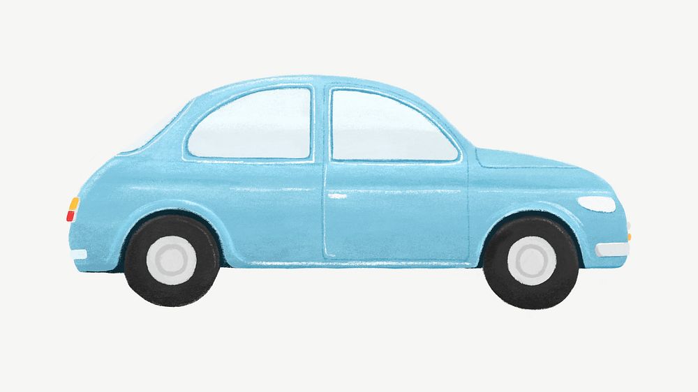 Blue car vehicle design element psd