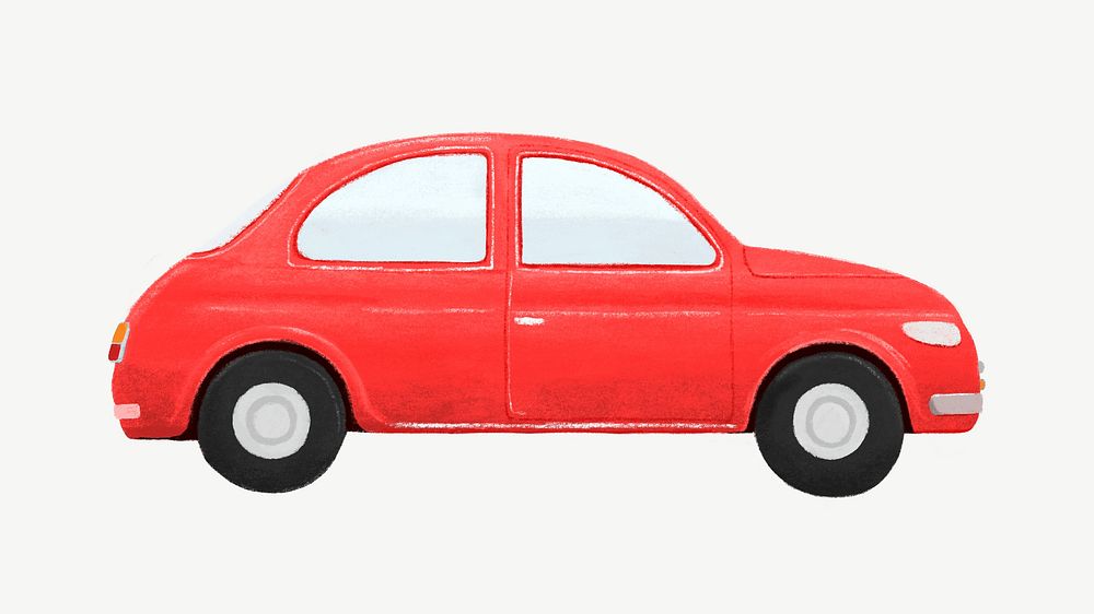 Red car vehicle design element psd