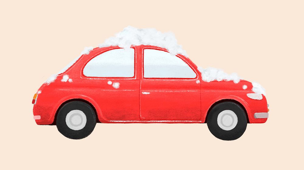 Red car wash vehicle illustration