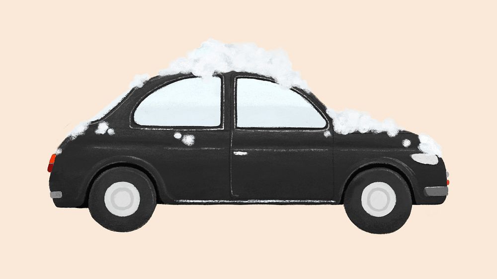 Black car wash vehicle design element psd