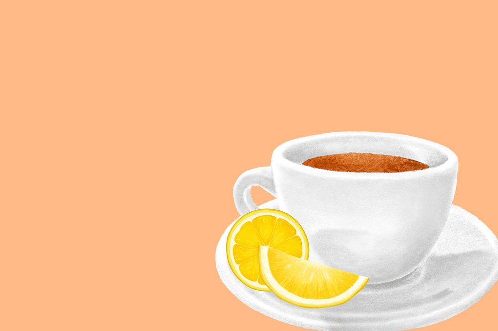 Lemon tea aesthetic illustration background