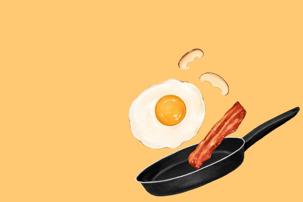 Orange breakfast cooking  aesthetic illustration background