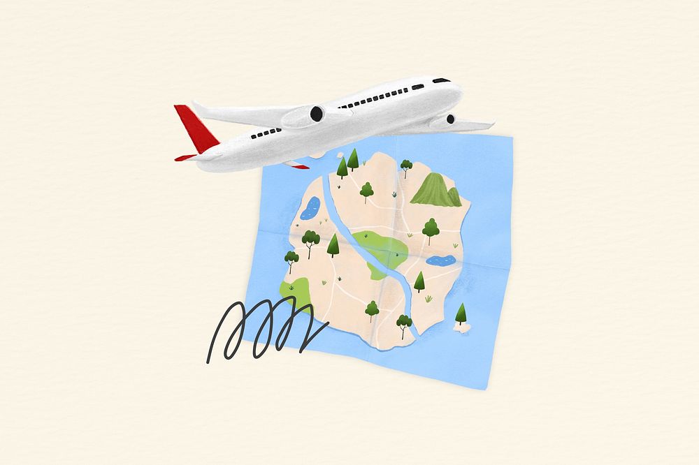 Planned travel destination aesthetic illustration background