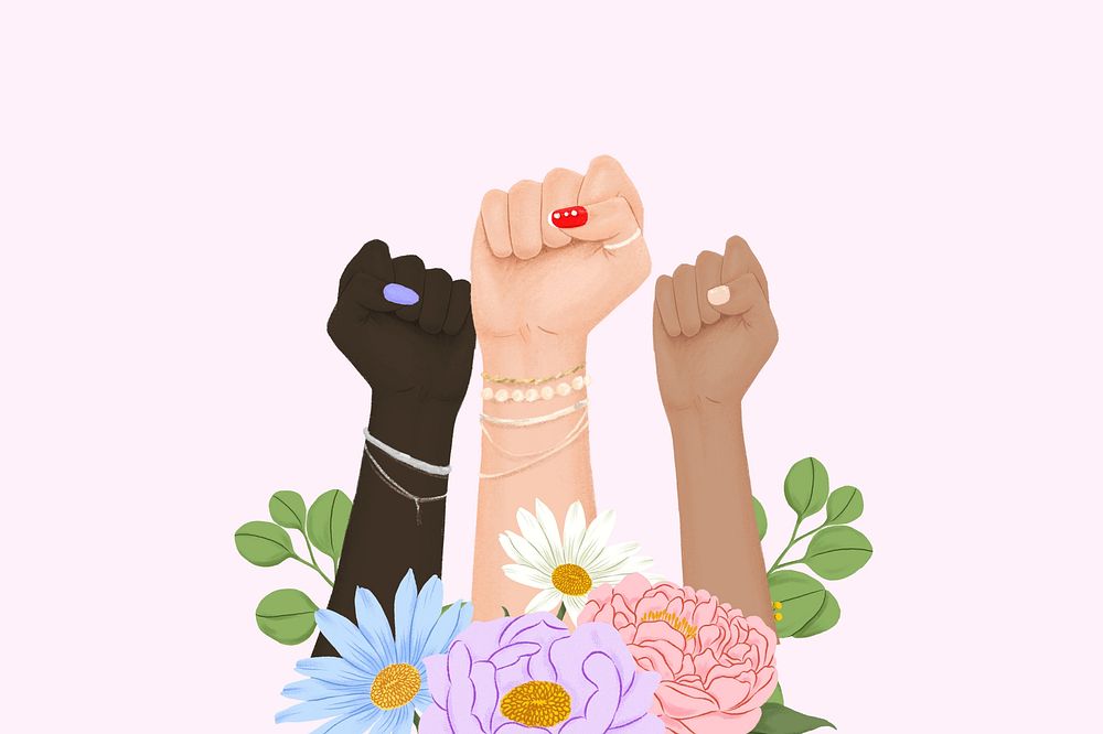 Pink women's right protest background