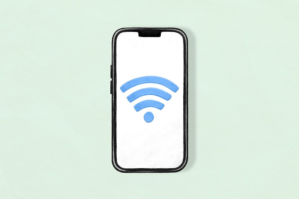 Phone internet wifi aesthetic illustration background