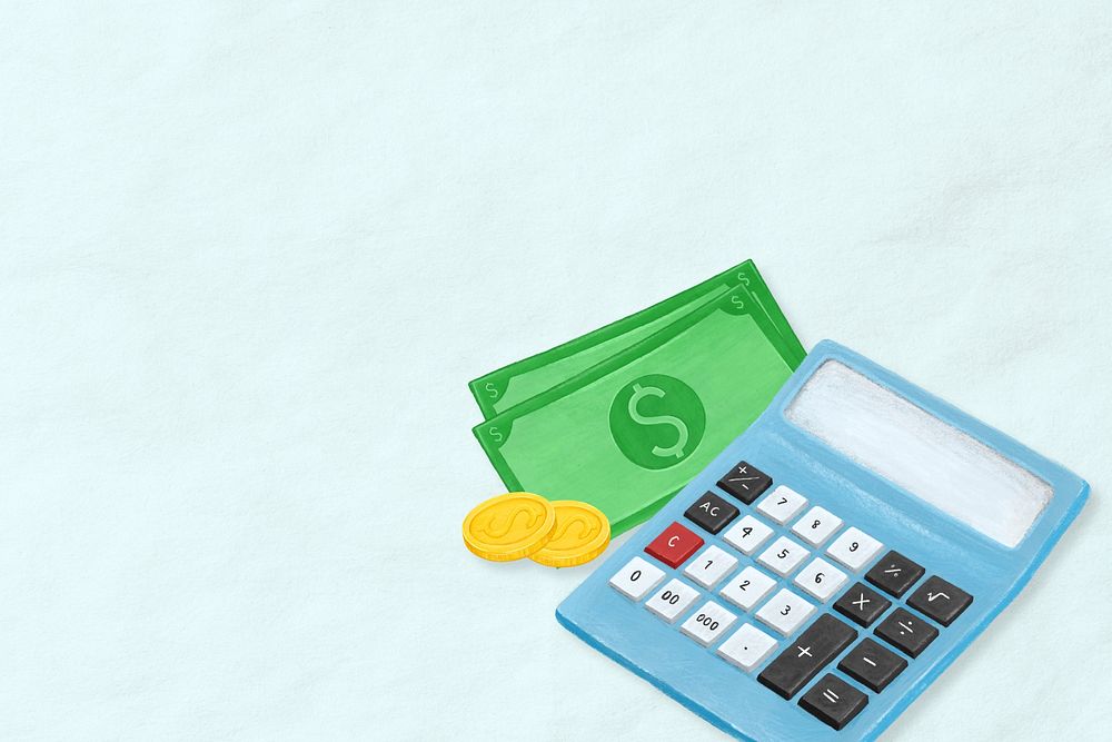 Blue money accounting aesthetic illustration background