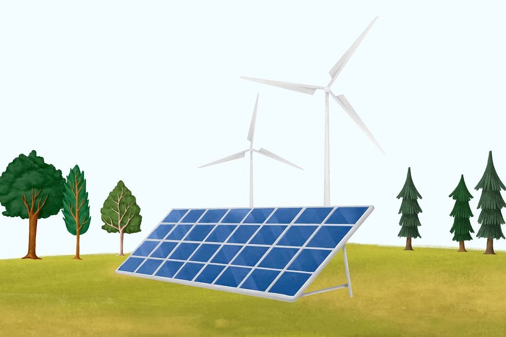 Clean energy aesthetic illustration background