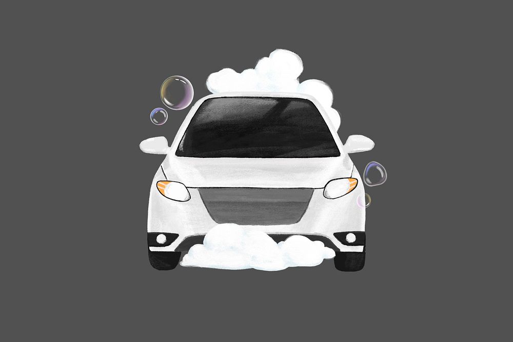 Car wash illustration black background