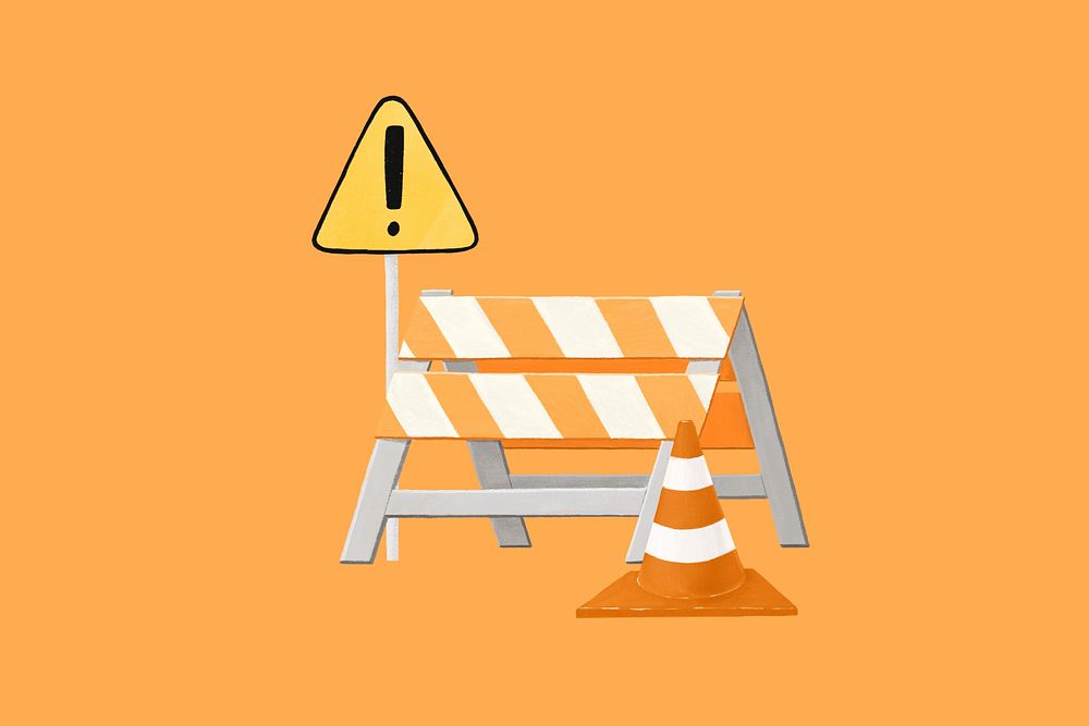 Construction sign aesthetic illustration background