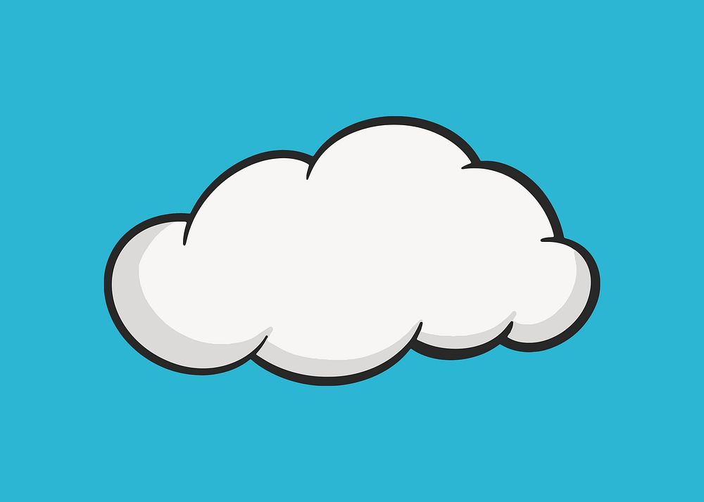 Colorful cartoon cloud retro element vector