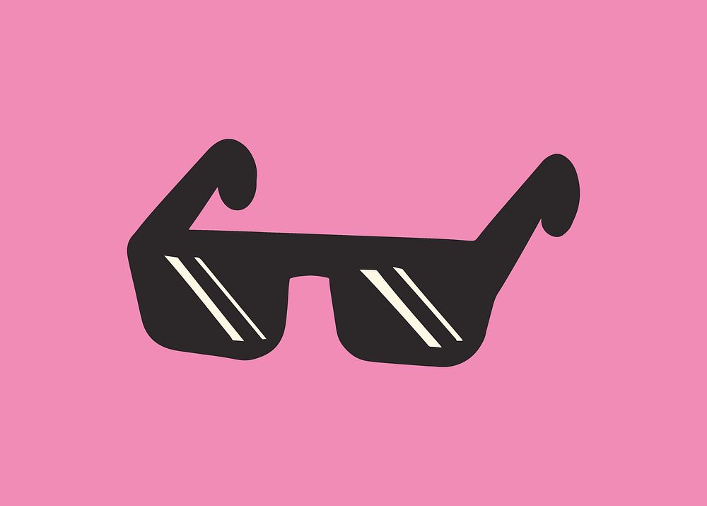 Colorful sunglasses retro illustration