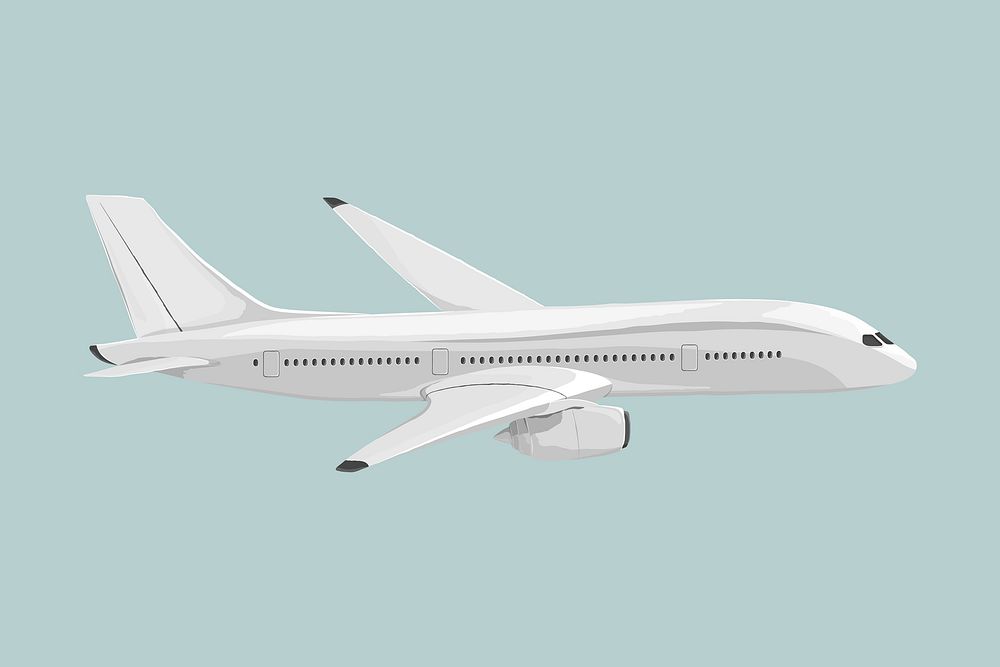 Flying airplane, vehicle illustration