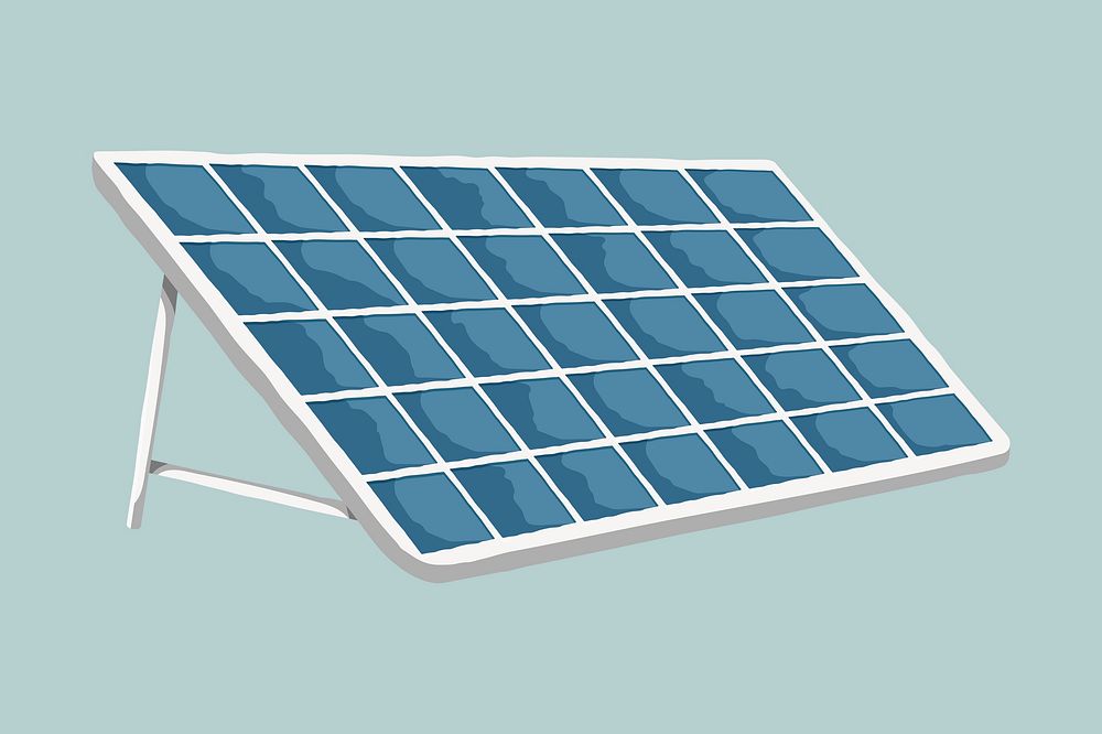 Solar panel, environment illustration psd