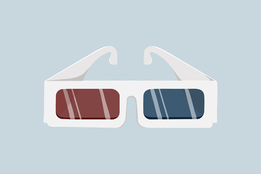 White 3d movie glasses, entertainment graphic