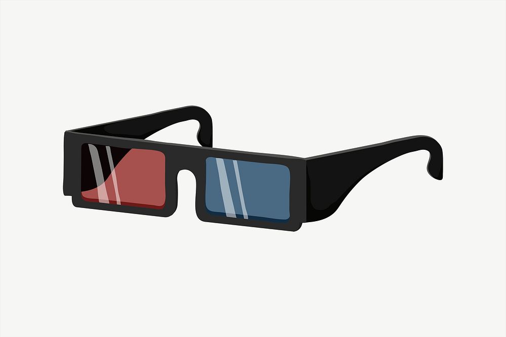 3d movie glasses, entertainment illustration psd