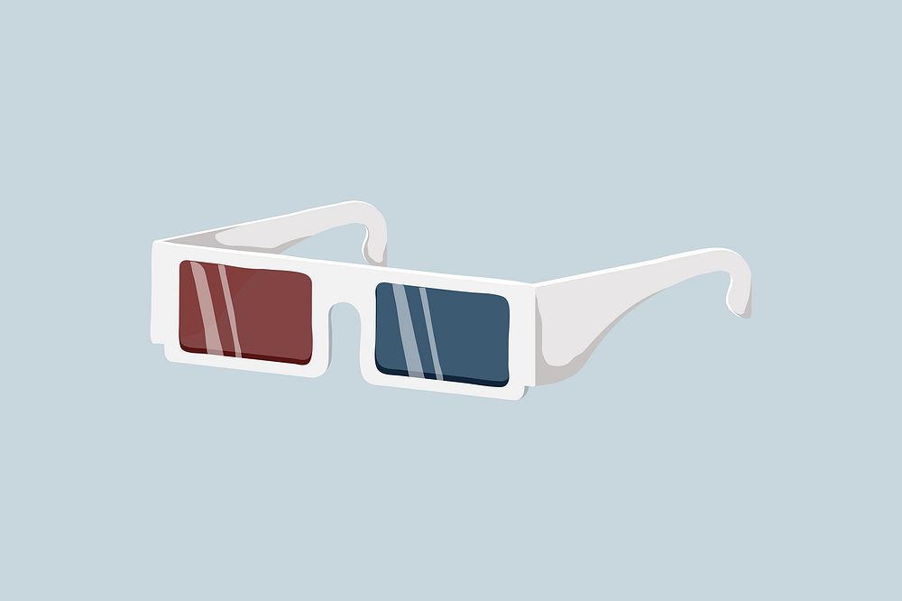 White 3d movie glasses, entertainment graphic