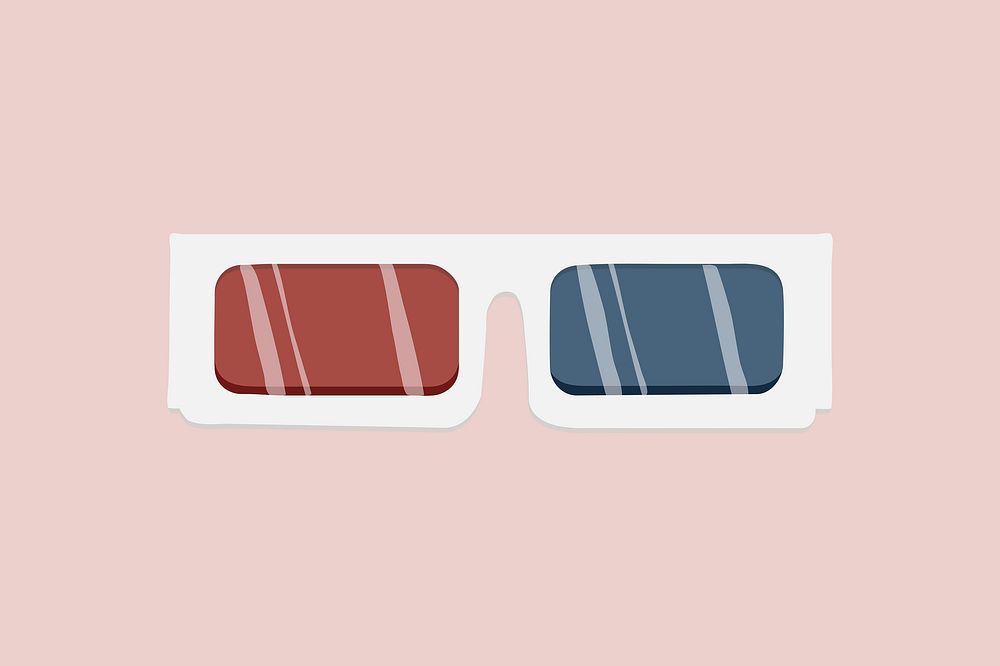 White 3d movie glasses, entertainment illustration psd