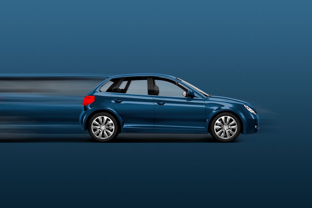 Blue hatchback car background