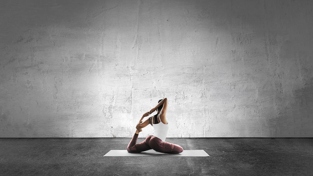 Woman doing yoga desktop wallpaper