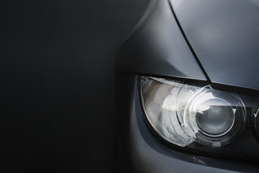 Car's headlight closeup background