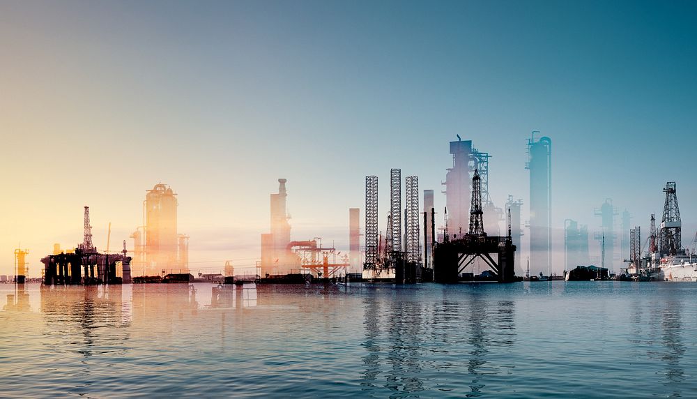 Oil platform background