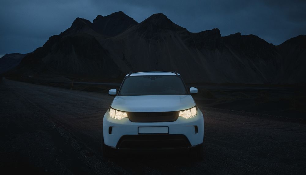 White SUV car background