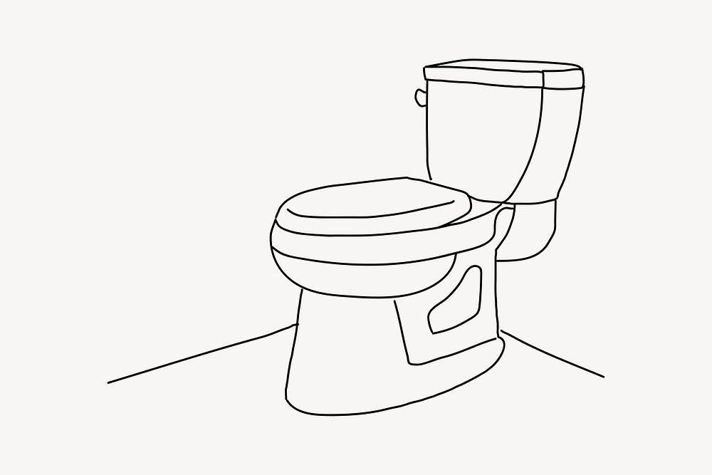 Toilet furniture line art illustration vector