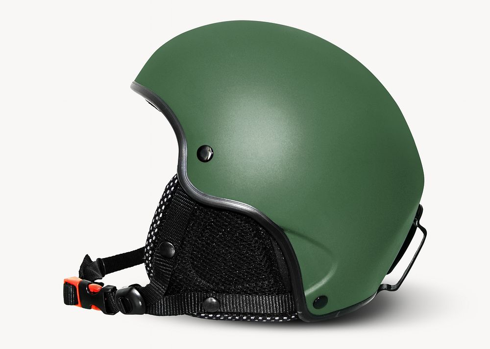 Green motorcycle helmet