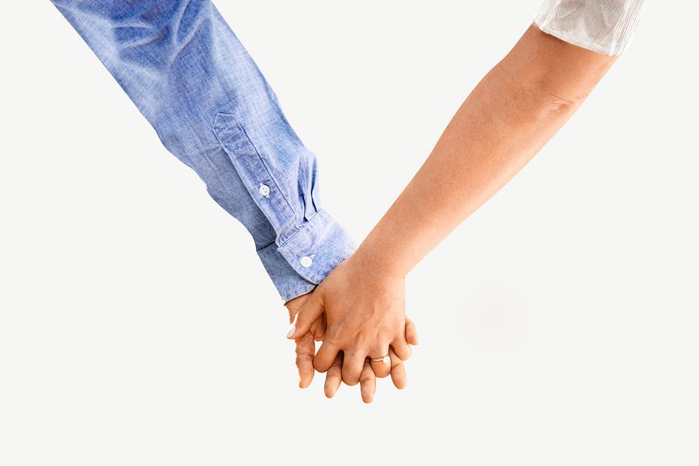 Couple holding hands psd