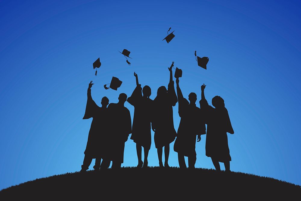 Illustration of university graduates vector