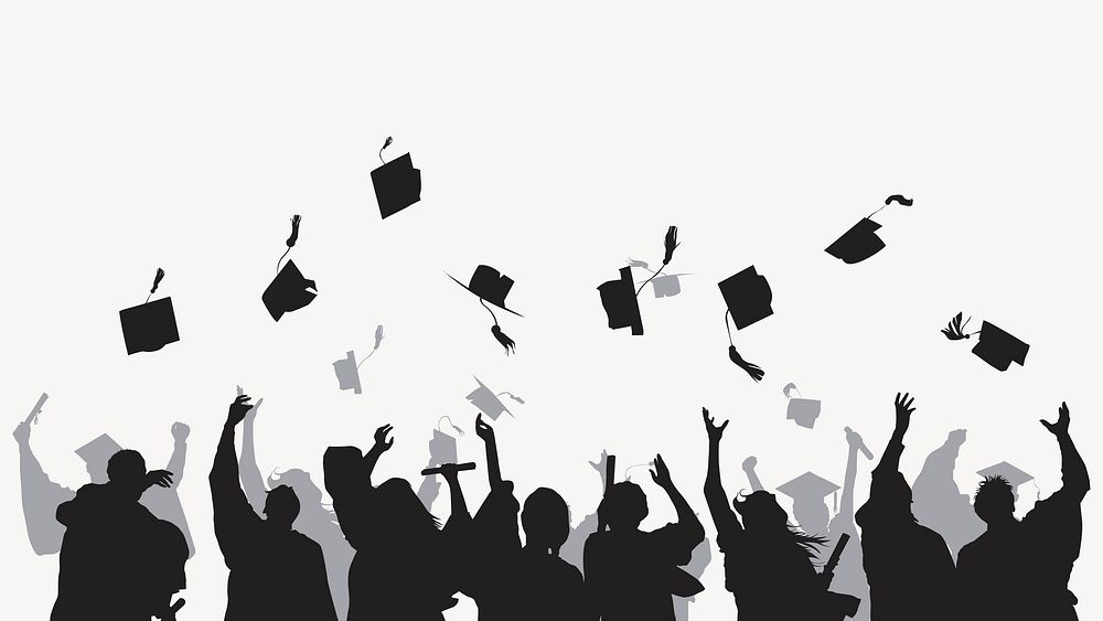 Illustration of university graduates vector